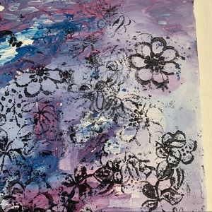 Abstract Floral Canvas Painting Original Acrylic